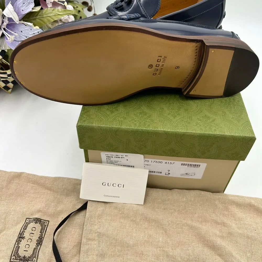 Men’s Gucci cut out GG loafers size 9 made in Italy cobbler soles - Picture 5 of 9